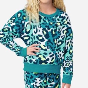 Justice sweatshirt ocean leopard